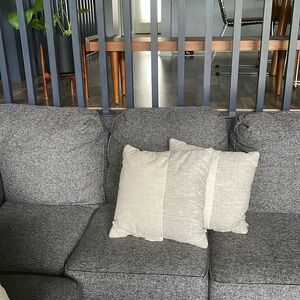 Cream & gray throw pillows